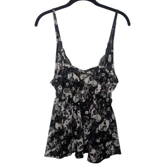 NWOT Womens Torrid Chiffon And Lace Trim Skull Sleep Cami, Size 1X Torrid 1 - Picture 5 of 7